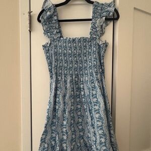 Hill House Elizabeth Nap Dress in Blue Trailing Vine - L